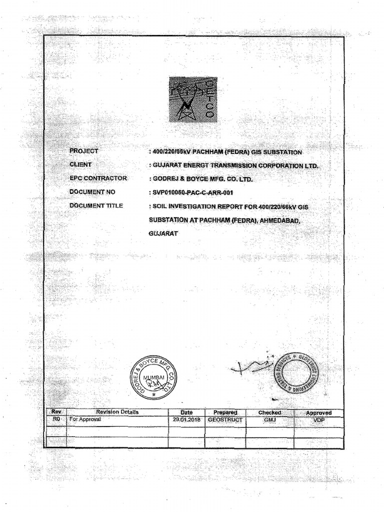400kv Pachham-SBC Report | PDF