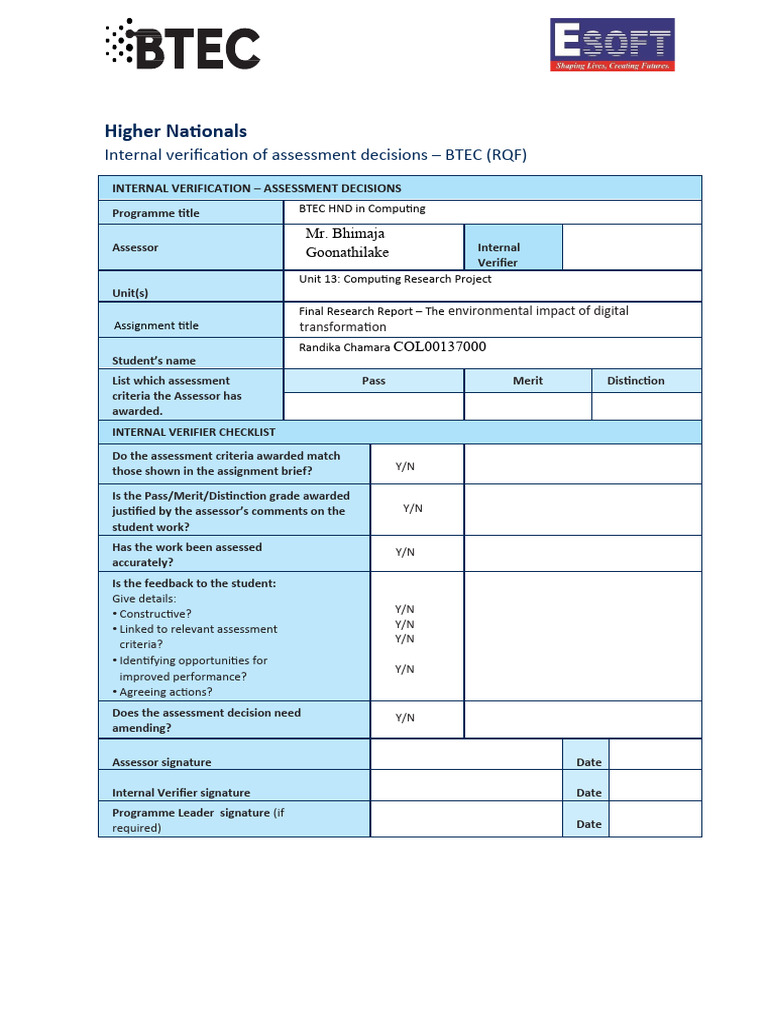 BTEC Computing Assessment Guide | PDF | Energy Conservation | Hypothesis