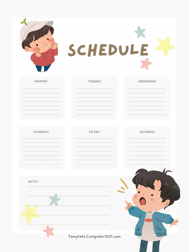 9 Boy Schedule Computer1001 | PDF
