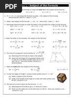 Subject of The Formula - Worksheets Pack