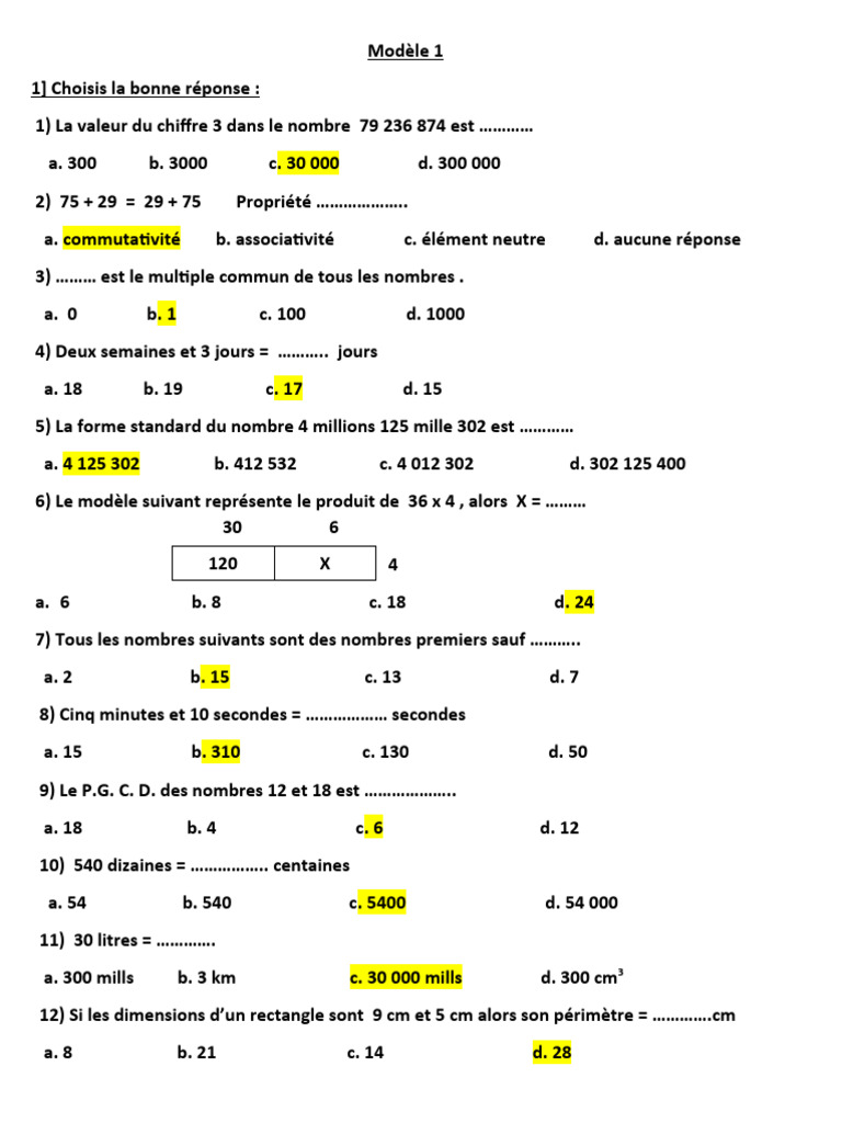 Exercices de mathématiques pour enfants | PDF | Méthodes et références ...