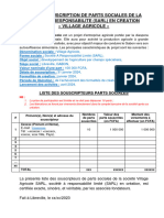 Village Agricole SARL - Appel À Souscription de Parts de Capital - Décembre 2023 - Ok