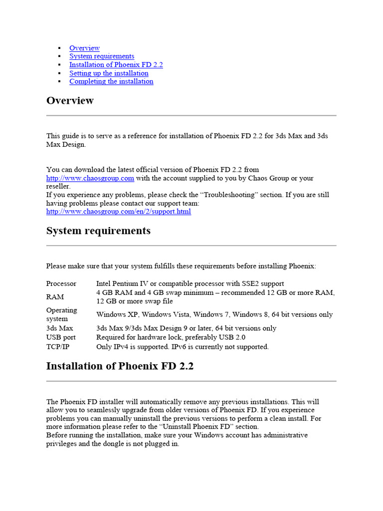 Phoenix FD 2-2 - For 3ds Max - D2Des2016 | PDF