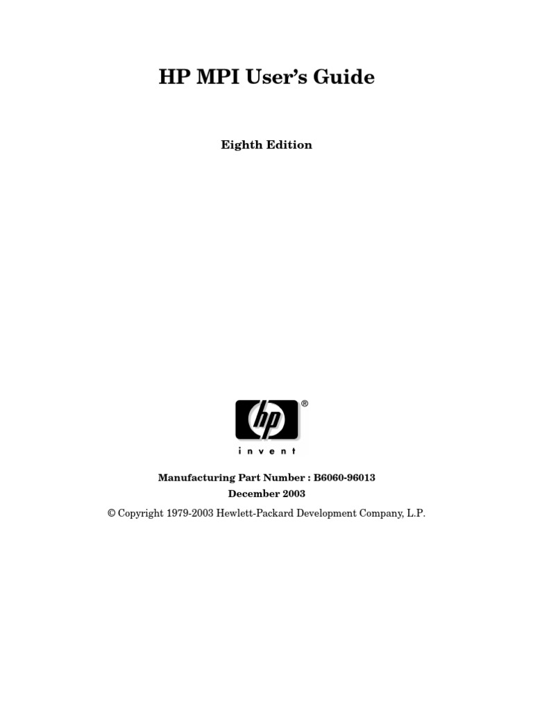 HP Mpi PDF Message Passing Interface Message Passing