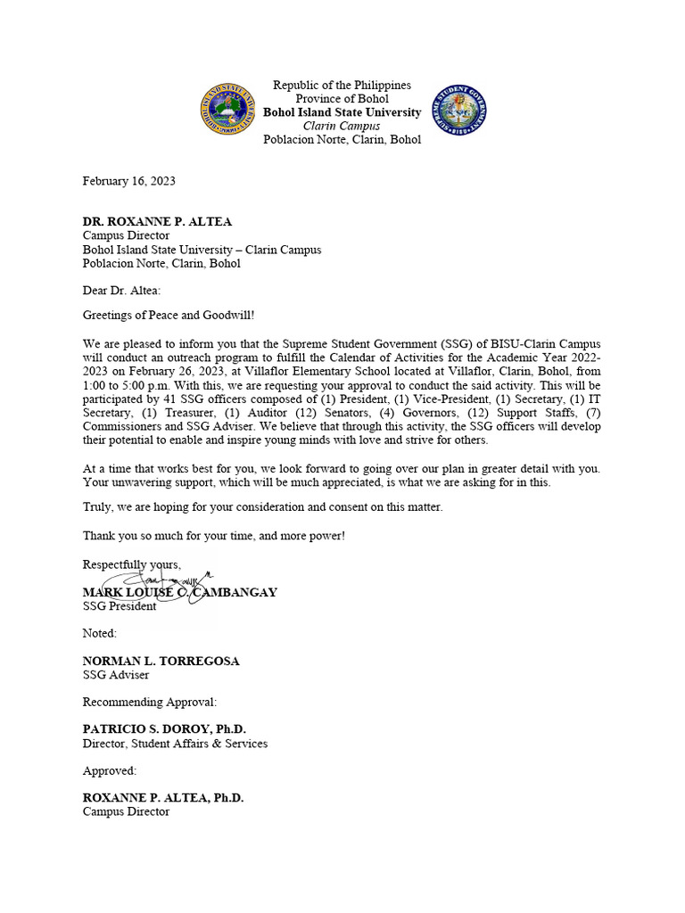 SSG Outreach Letter Memo | PDF