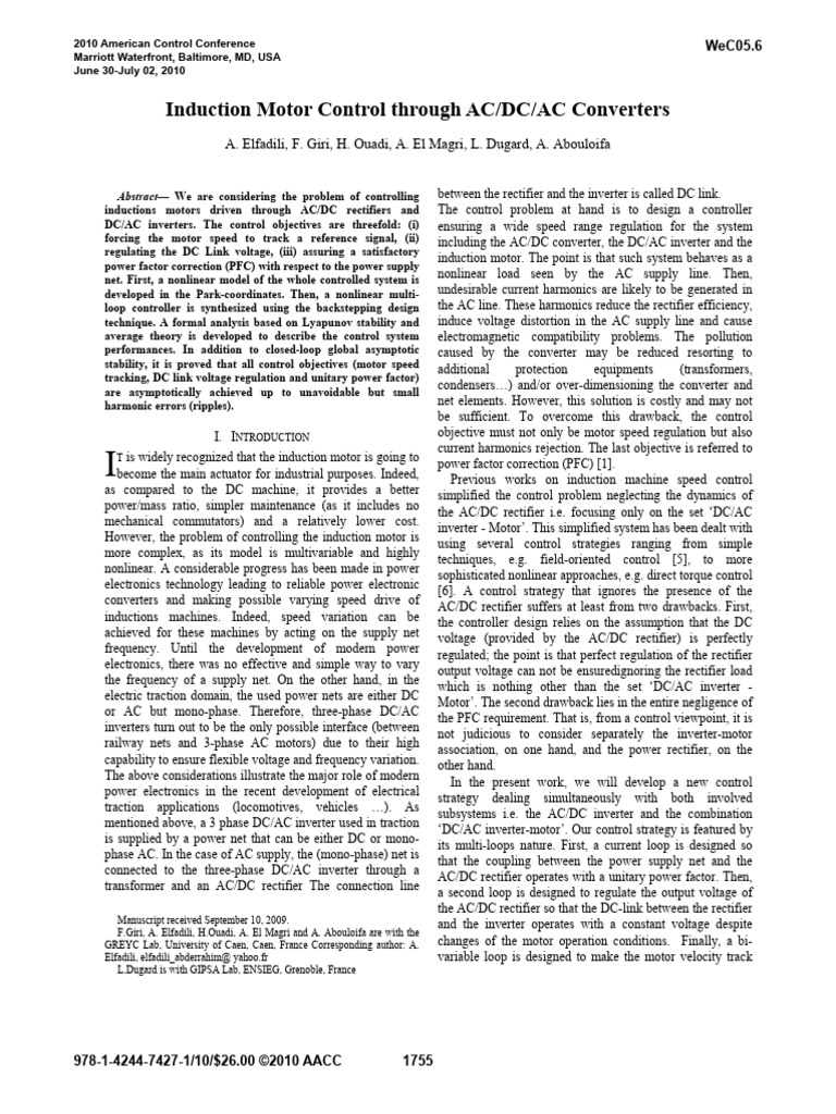 ACDC IM Control | PDF | Technology & Engineering