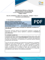 Guía de Actividades y Rúbrica de Evaluación - Unidad 3 - Paso 4 - Funciones y Procedimientos