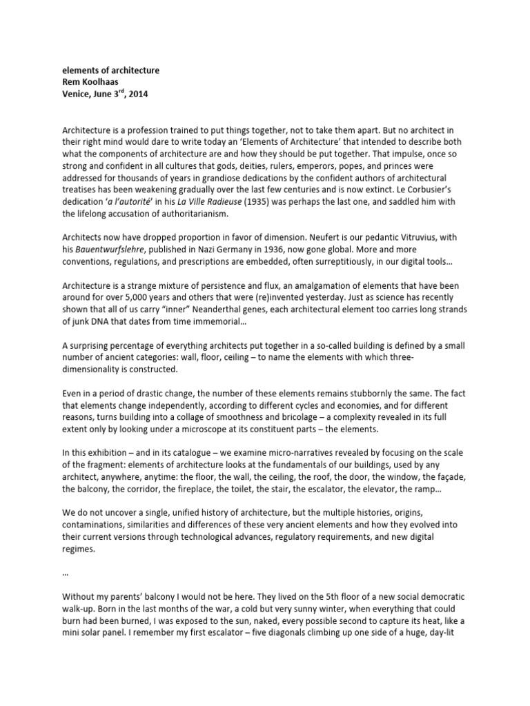 372070254 Rem Koolhaas Elements of Architecture PDF