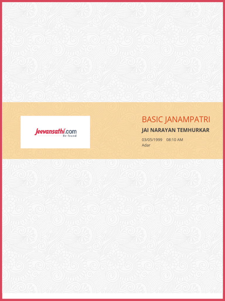 Basic Janam Patri | PDF