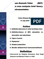 Brunauer-Emmett-Teller (BET) Surface Area Analysis: Brief Theory and Instrumentation