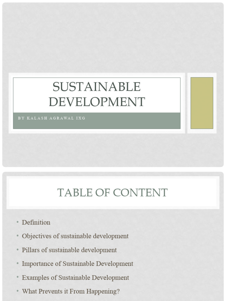 Sustainable Development Ppt Pdf