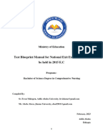 Blueprint Manual For National Exit Examination For BSC Nurse