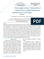 A Study On High School English Teacher's Feedback Based On Conversation Analysis Theory: Taking Listening and Speaking Class As An Example