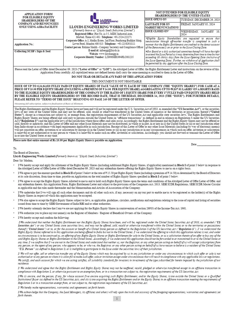 CAF Application Form PDF Stocks Securities (Finance)