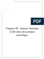 Chapitre III: Hauteur Théorique D'élévation Des Pompes Centrifuges