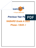 NABARD Grade A 2023 Phase I Shift I Previous Year Paper