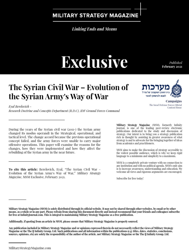 The Syrian Civil War Evolution of the Sy | PDF | Syria | Bashar Al Assad