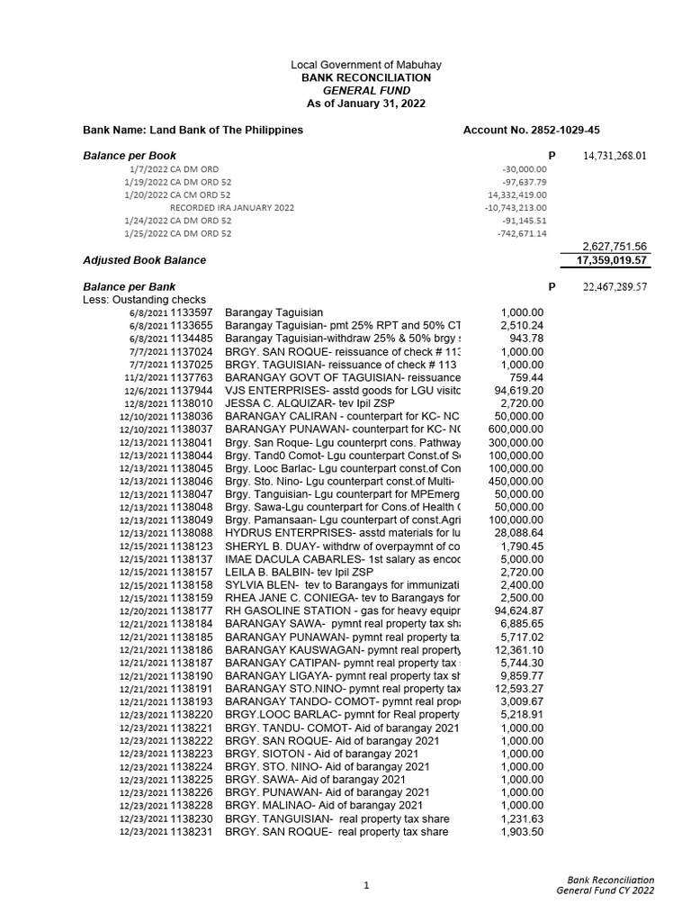 2022 bank recon gen fund 2852 1029 45 download free pdf political