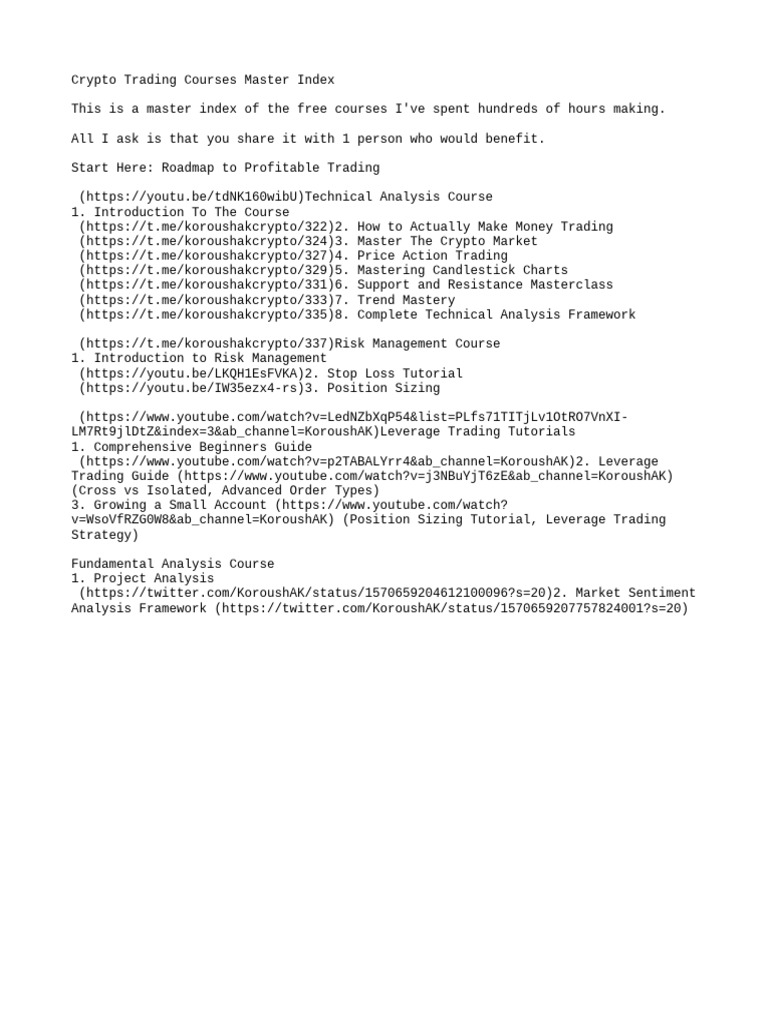 Free Crypto Trading Course Index | PDF