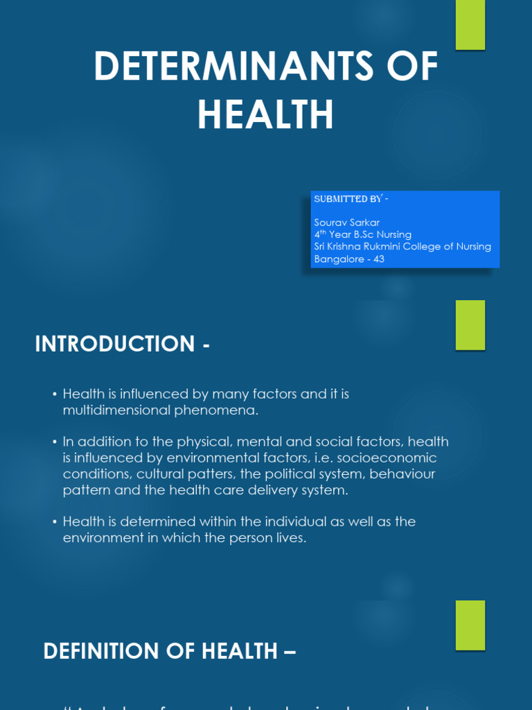 Determinants of Health | Download Free PDF | Air Pollution | Water ...