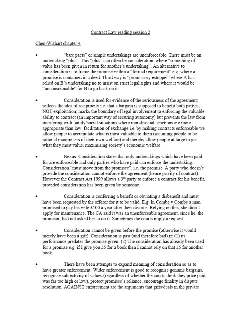 Enforceability Consideration And Promissory Estoppel 2010 Pdf