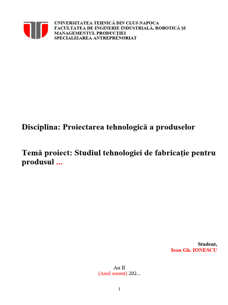 Proiect PTP Template | PDF