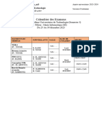 Calendrier Des Examens