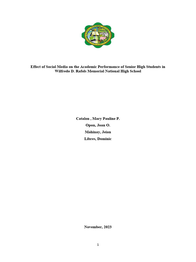 The Effect of Social Media On The Academic Performance of Senior High ...