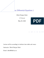Ordinary Differential Equations 1: Dhriti Ranjan Dolai