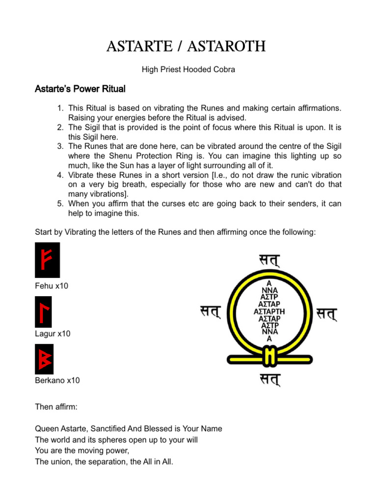 Astarte's Power Ritual Guide | PDF | Aphrodite | Goddess