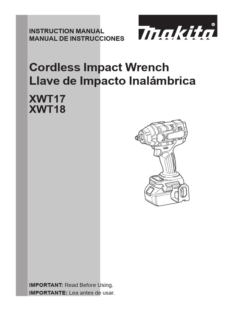 Manual Llave Impacto Makita Xwt17 PDF Screw Nut (Hardware)