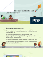 Grade 11 Lesson 4 Coping With Stress in Middle and Late Adolescence