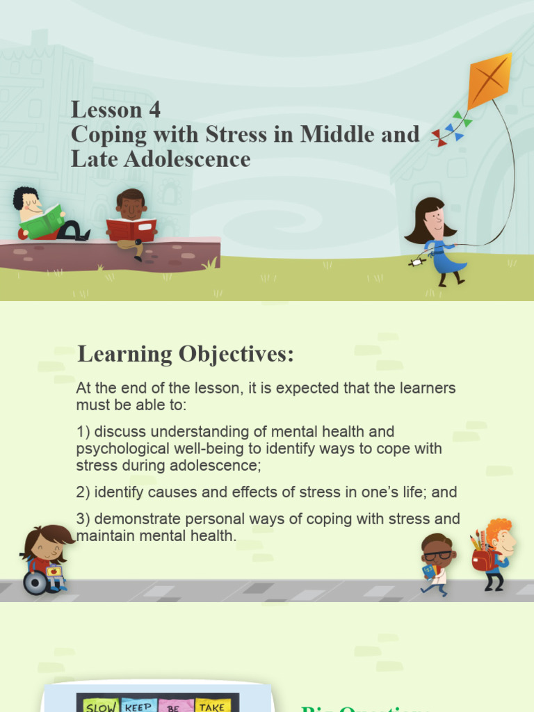 Grade 11 lesson 4 coping with stress in middle and late adolescence pdf