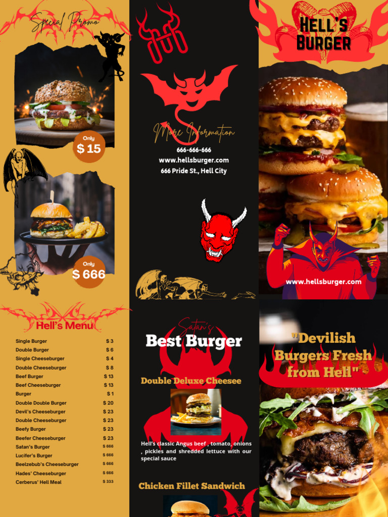Hell's Burger Menu and Specials | PDF