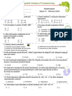 MATEMATYKA Klasa IV Wiosna 2019