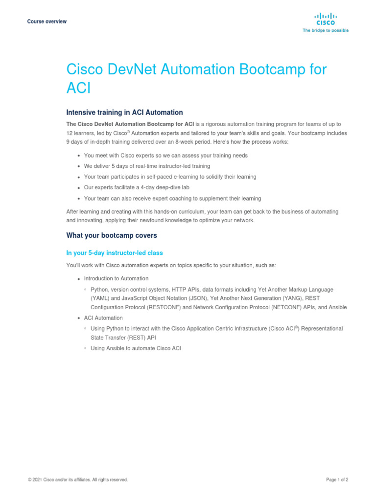 Devnet Automation Bootcamp Aci Automation | PDF | Json ...