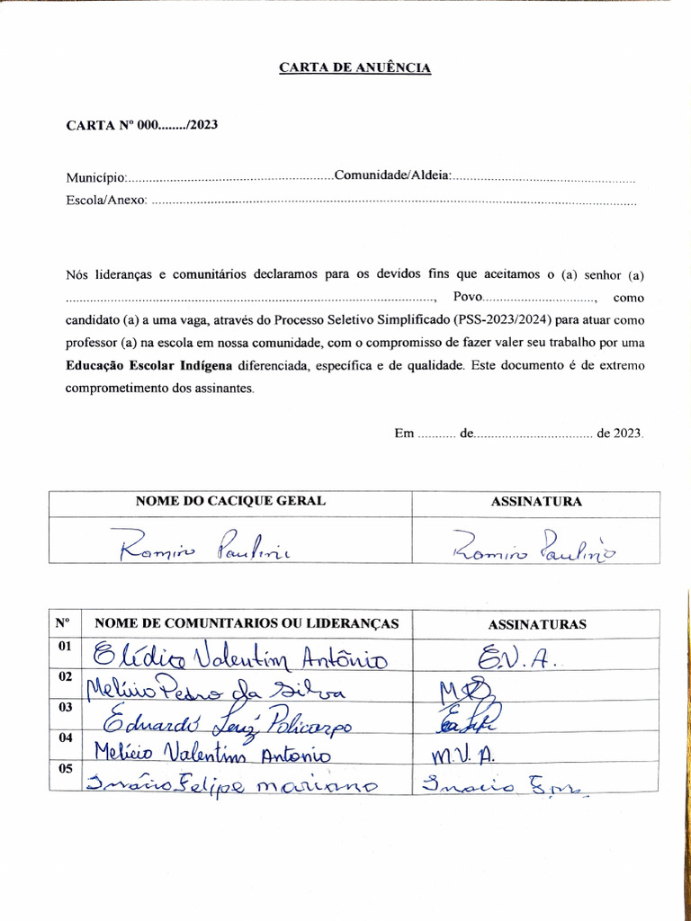 Carta de Anuência | PDF