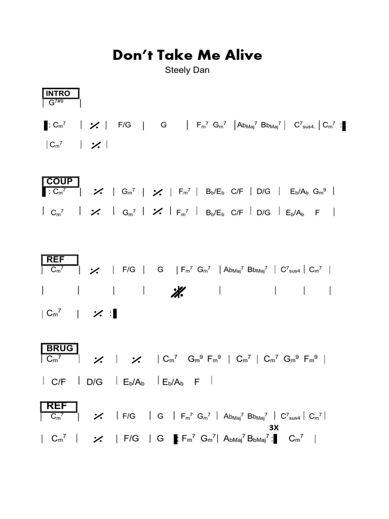 Vormschema Don't Take Me Alive - Steely Dan | PDF