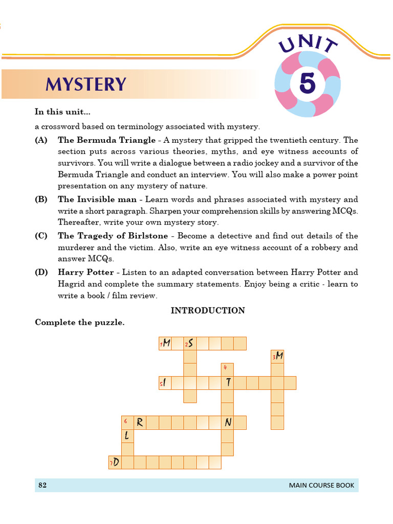 NCERT Class 9 English Main Course Book Unit 5 Mystery PDF Sea