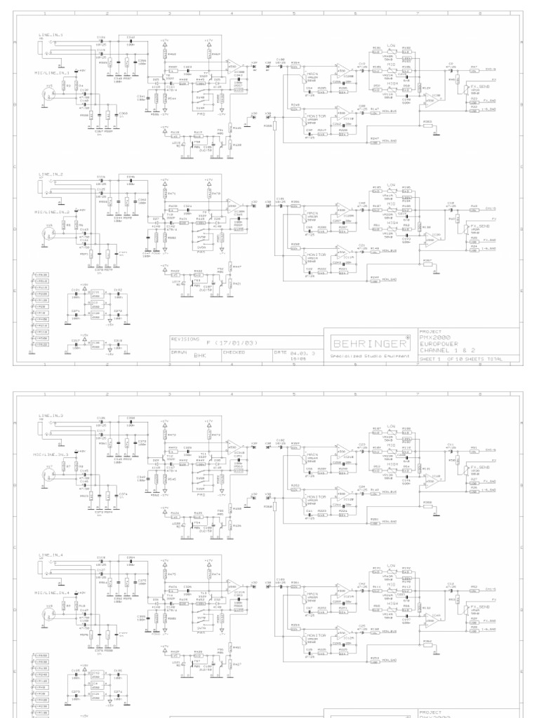 Schematics Behringer Pmx2000 (ET) PDF
