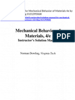 Solutions Manual for Mechanical Behavior of Materials 4e by Norman e Dowling 0131395068