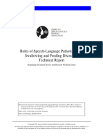 Roles of Speech-Language Pathologists in Swallowing and Feeding Disorders