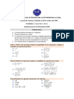 2da Segunda Practica de Matematica 0140. UASD