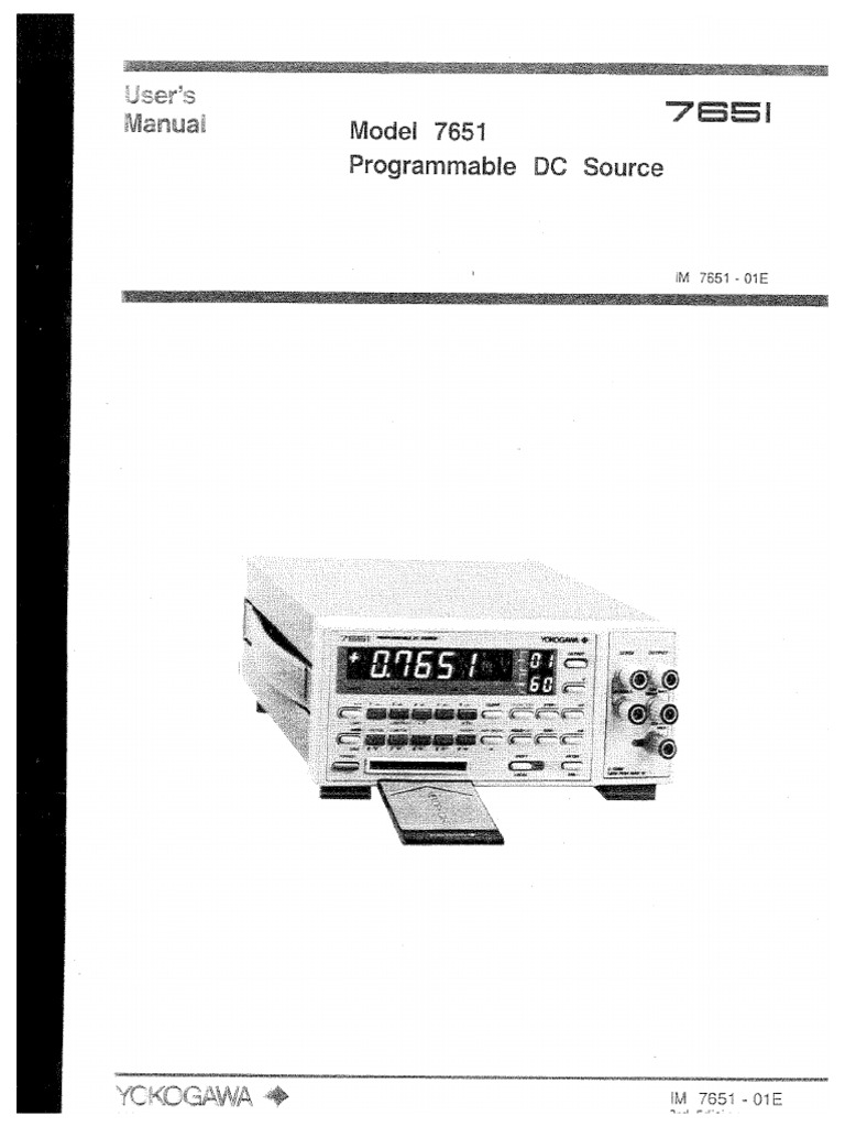YOKOGAWA 7651 User | PDF