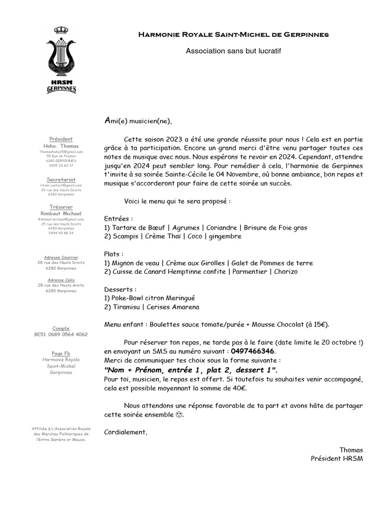 Lettre ST Cécile PDF