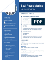 Currículum Vitae CV de Administración Simple Azul