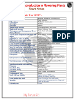 Sexual Reproduction in Flowering Plants - Short Notes