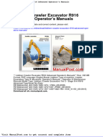 Liebherr Crawler Excavator r916 Advanced Operators Manuals