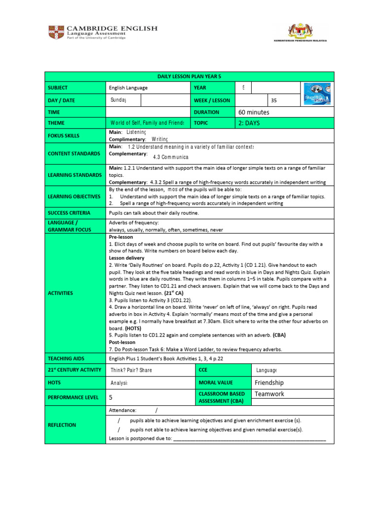 Year 5 English Unit 2 Lesson Plans | PDF | Lesson Plan | Question