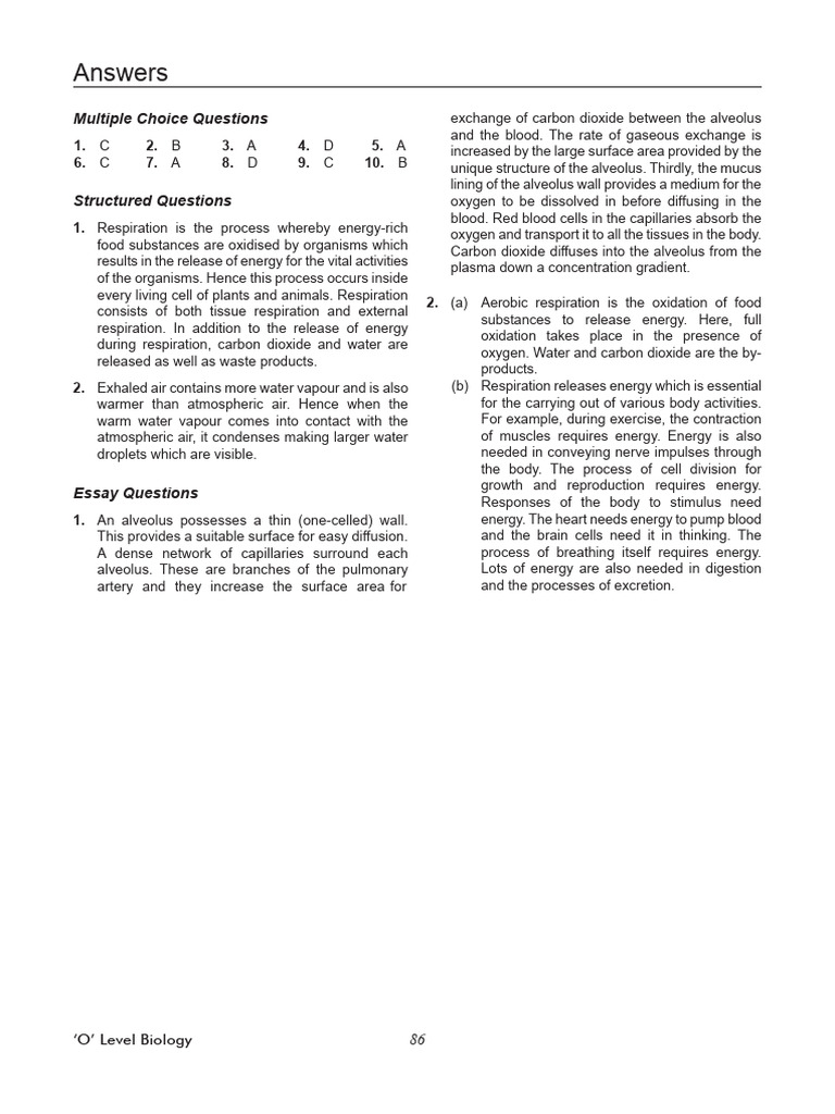 BIOLOGY O LEVEL QUESTIONS AND ANSWERS PDF 2021 visual data 6